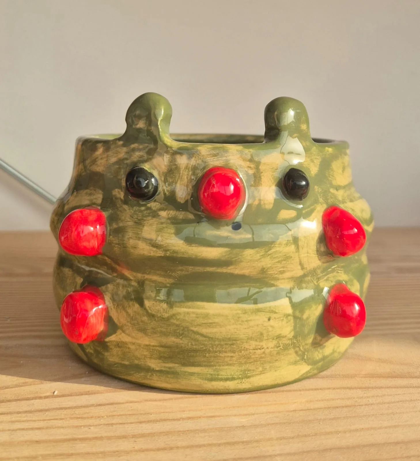 hand-painted frog pot