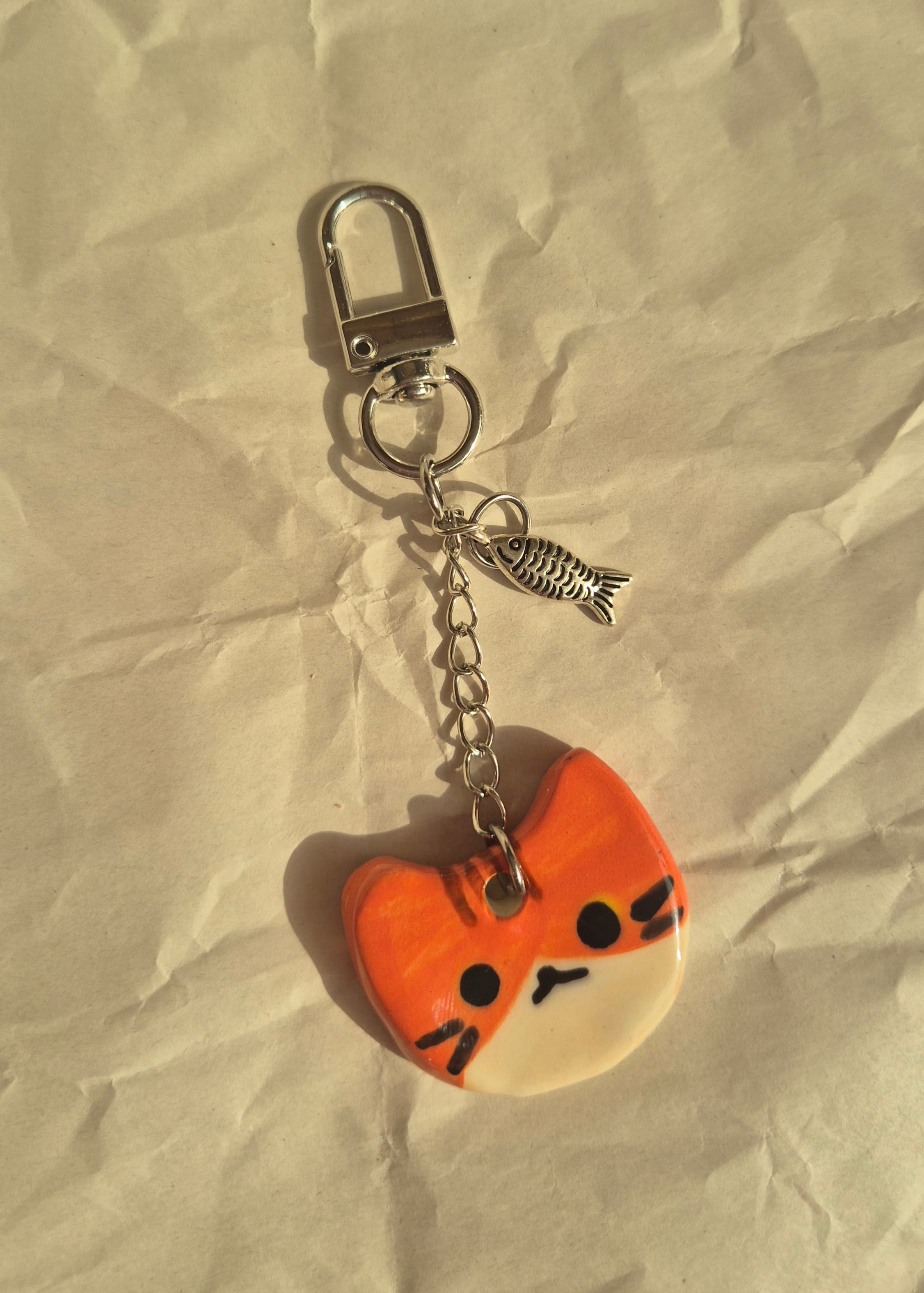 Orange Cat Keychain